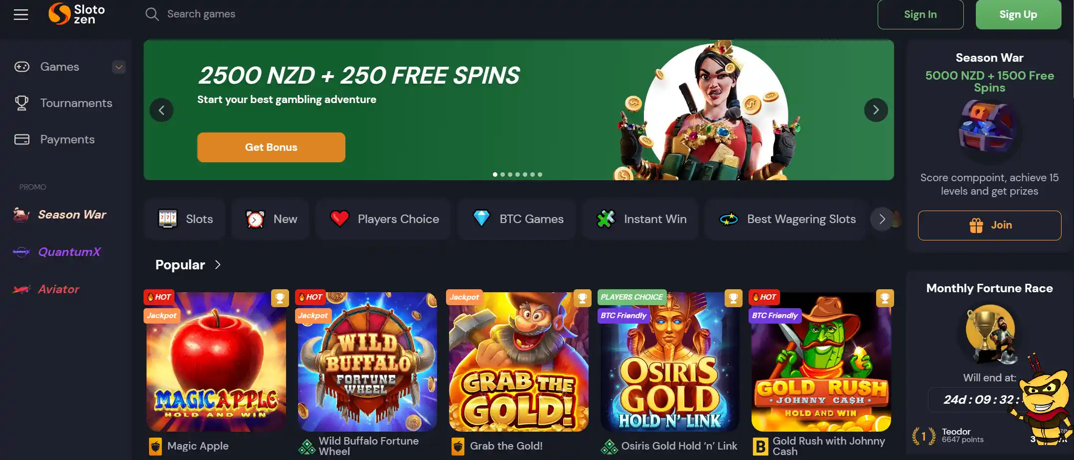 slotozen casino bonus